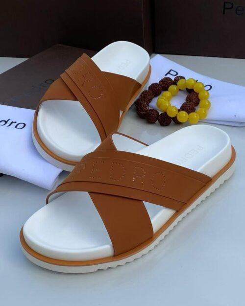 Pedro Men’s Tan Cross Slide