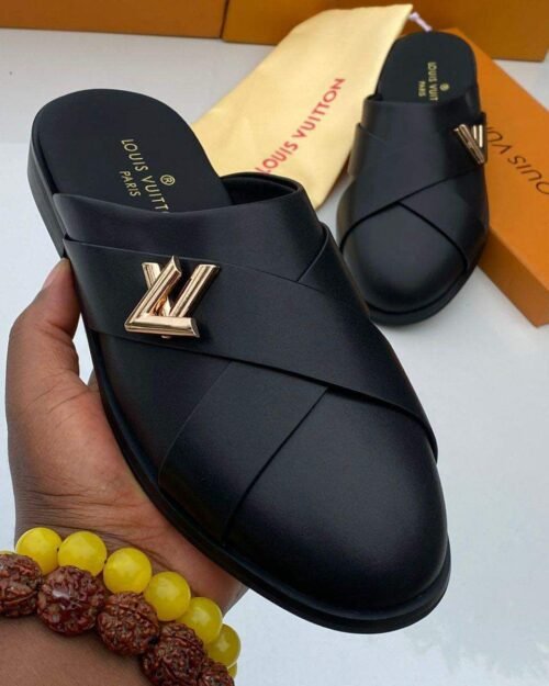 Louis Vuitton LV Cross Strap Leather Slides