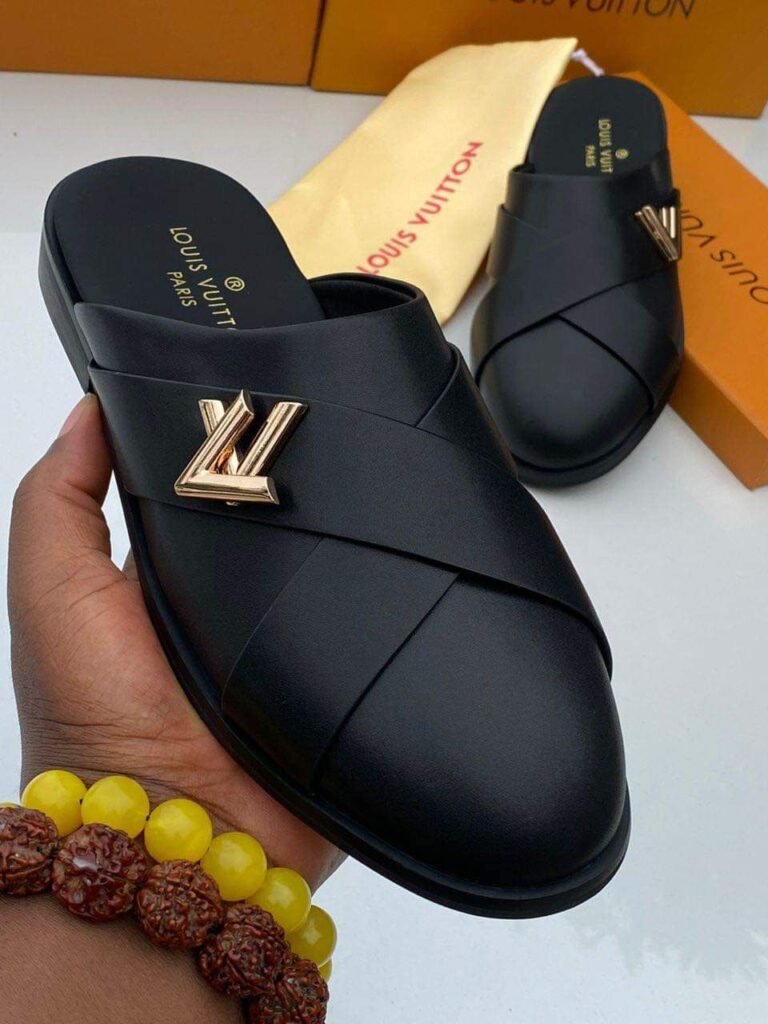 Louis Vuitton LV Cross Strap Leather Slides