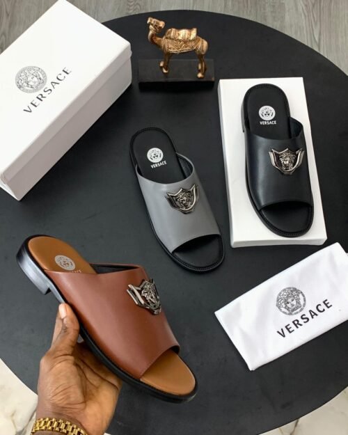 Versace Medusa Leather Slide