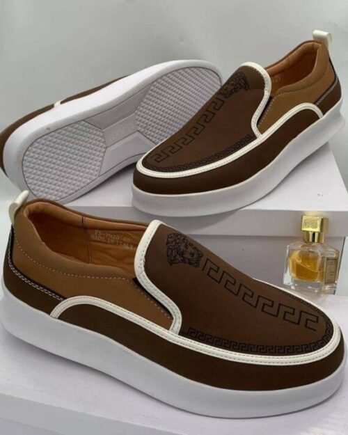 Versace Brown Suede Loafers