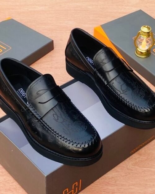Black Italian Leather Men’s Loafers