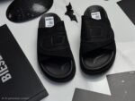 Diesel Black Suede Embossed Logo Sandals