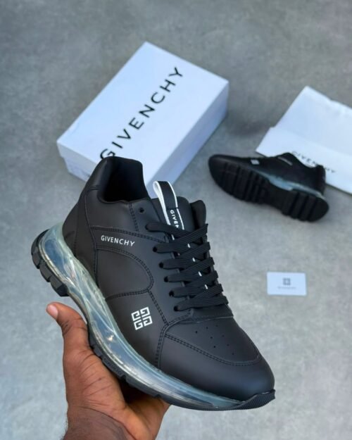 Givenchy Black Leather Chunky Logo Sneakers