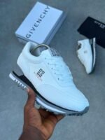 Givenchy White Leather Embossed Logo Chunky Sneakers
