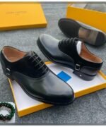Louis Vuitton Men's Black Split Leather and Suede Derby Shoes