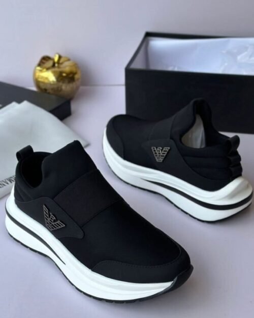 Emporio Armani Eagle Logo Slip-On Sneakers