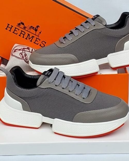 Hermès Bouncing Sneaker in Textured Grey Knit