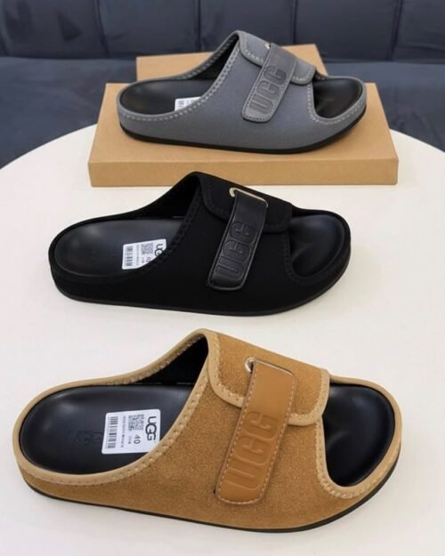 UGG Adjustable Suede Strap Slip-On Slides