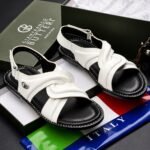 Gianfranco Butteri Men’s White Italian Leather Woven Sandals